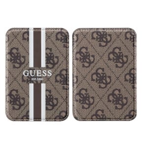 Guess Porte-cartes MagSafe élégant avec Fixation magnétique sécurisée Marron