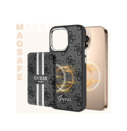 Guess Porte-cartes MagSafe élégant avec Fixation magnétique sécurisée Noir