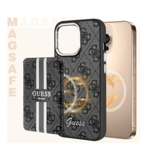Guess Porte-cartes MagSafe élégant avec Fixation magnétique sécurisée Noir