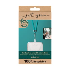JUST GREEN Bandoulière pour Téléphone Universel Amovible avec Système de Fixation sur Coque Bleu — image 4