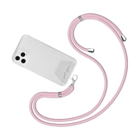 JUST GREEN Bandoulière pour Téléphone Universel Amovible avec Système de Fixation sur Coque Rose