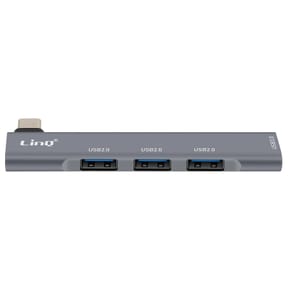 LinQ Adaptateur HUB USB C pour MacBook avec 4x USB 3.0 5Gbps OTG Argent — image 2