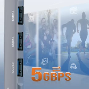 LinQ Adaptateur HUB USB C pour MacBook avec 4x USB 3.0 5Gbps OTG Argent — image 5