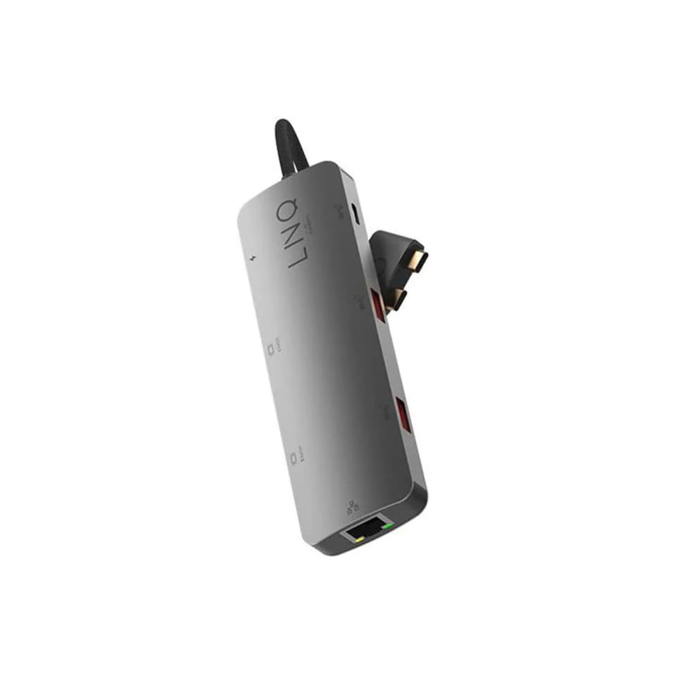 LinQ Hub 2 USB-C Multiports 7-en-2 PD 100W Ethernet Modèle D2 Pro MST Gris — image 2