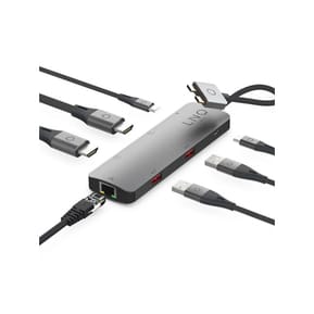 LinQ Hub 2 USB-C Multiports 7-en-2 PD 100W Ethernet Modèle D2 Pro MST Gris — image 5