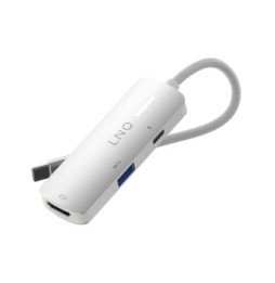 LinQ Hub 3-en-1 HDMI USB-C Power Delivery 140W 5Gbps Gris
