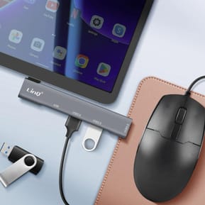 LinQ Hub 4 en 1 USB C avec Charge USB C 60W et 3 Ports USB 3.0 et 2.0 Argent — image 4