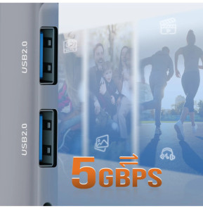 LinQ Hub 4 en 1 USB C avec Charge USB C 60W et 3 Ports USB 3.0 et 2.0 Argent