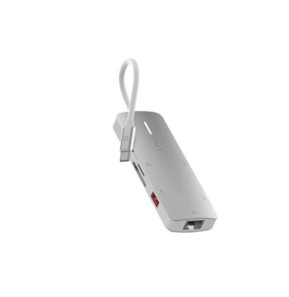 LinQ Hub Multiport Pro 8-en-1 HDMI 4K USB-C Power Delivery 140W 10Gbps Gris