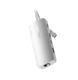 LinQ Hub Multiport Pro 8-en-1 HDMI 8K USB-C Power Delivery 140W 10Gbps Gris