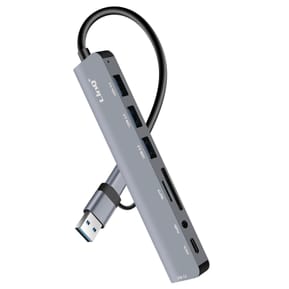 LinQ Hub USB Support OTG 5 Gbps Lecteur Carte SD / TF et Audio Jack 3.5mm Gris — image 2