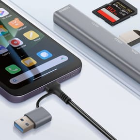 LinQ Hub USB Support OTG USB-C Power Delivery 60W et Lecteur Carte SD / TF Gris — image 5