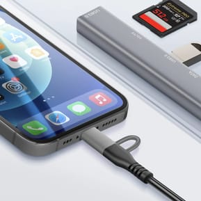 LinQ Hub USB-C et Lightning OTG 1x Port USB-C + 2x USB + Carte SD / TF Noir — image 5