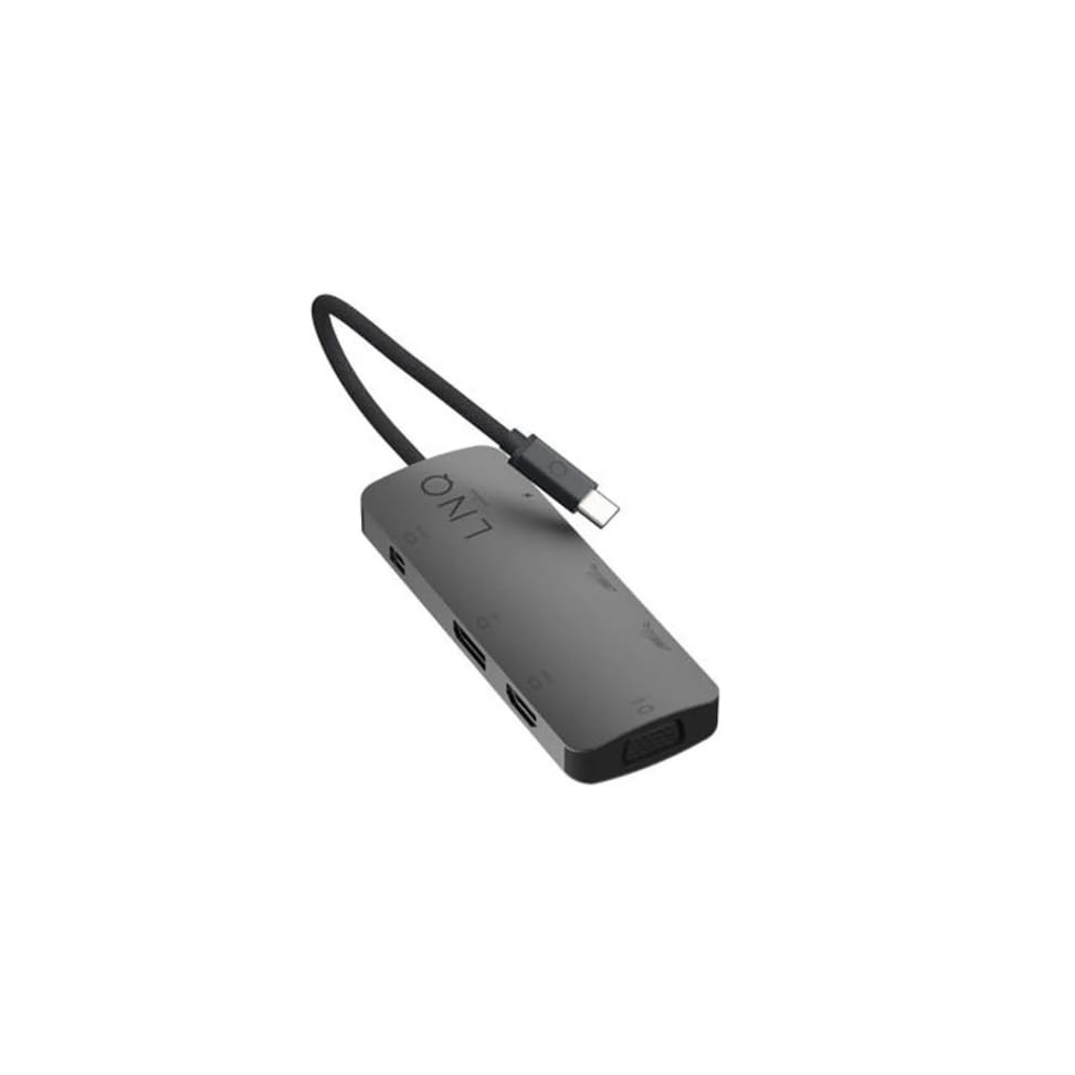 LinQ Hub USB-C Multiports 7-en-1 PD 100W HDMI Triple Affichage 4K/VGA/USB-A Gris — image 4