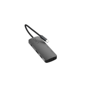 LinQ Hub USB-C Multiports 7-en-1 PD 100W HDMI Triple Affichage 4K/VGA/USB-A Gris