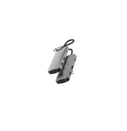 LinQ Hub USB-C Multiports 7-en-1 PD 100W HDMI Triple Affichage 4K/VGA/USB-A Gris