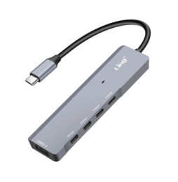 LinQ Hub USB-C OTG vers 3x USB C 5Gbps + USB 3.0 + USB C Power Delivery 60W Noir