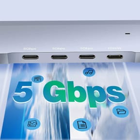 LinQ Hub USB-C OTG vers 3x USB C 5Gbps + USB 3.0 + USB C Power Delivery 60W Noir — image 3