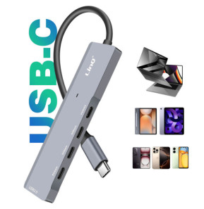 LinQ Hub USB-C OTG vers 3x USB C 5Gbps + USB 3.0 + USB C Power Delivery 60W Noir