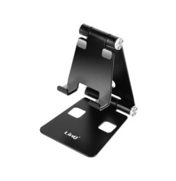 LinQ Mini Support Bureau Noir Pliable pour Smartphone, Ultra Compact