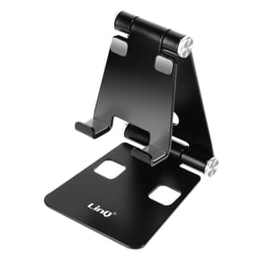 LinQ Mini Support Bureau Noir Pliable pour Smartphone, Ultra Compact