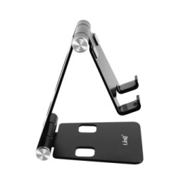 LinQ Mini Support Bureau Noir Pliable pour Smartphone, Ultra Compact