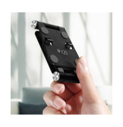 LinQ Mini Support Bureau Noir Pliable pour Smartphone, Ultra Compact