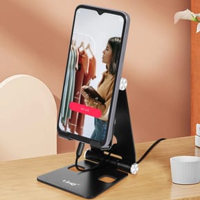 LinQ Mini Support Bureau Noir Pliable pour Smartphone, Ultra Compact — image 5