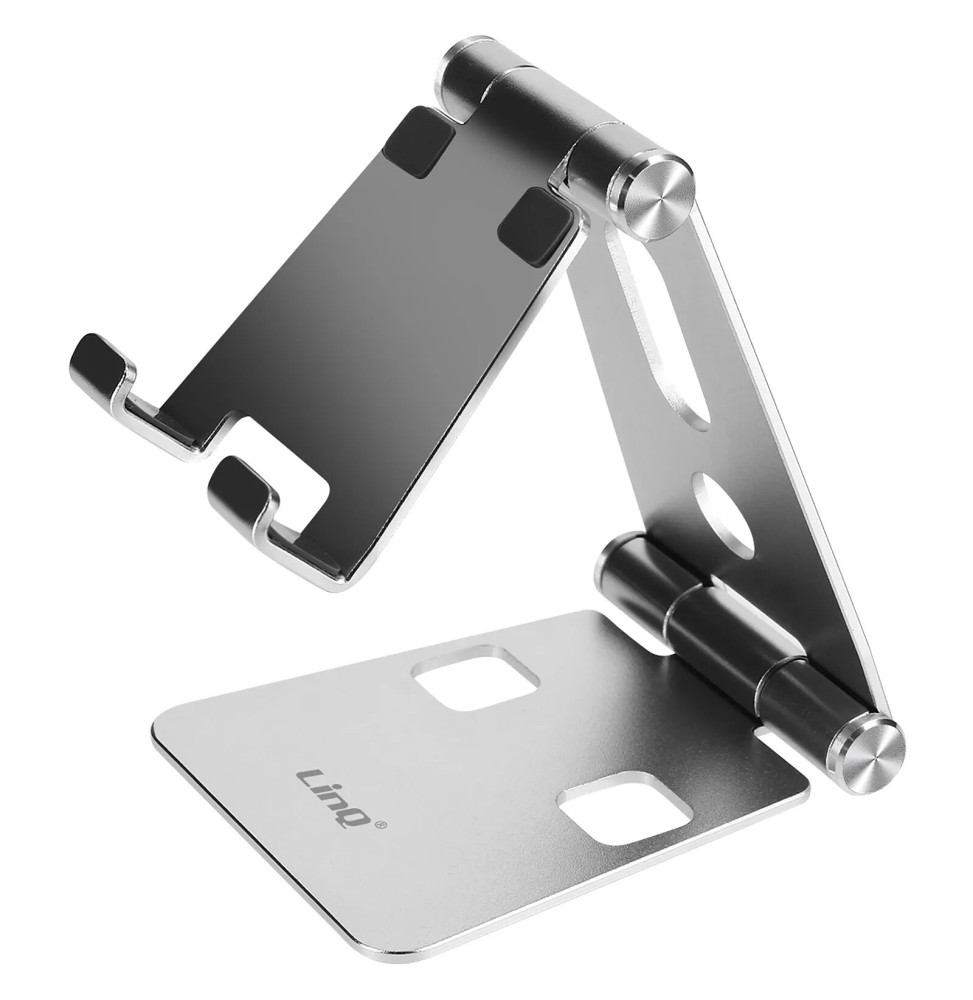 LinQ Mini Support Bureau Pliable Argent pour Smartphone,