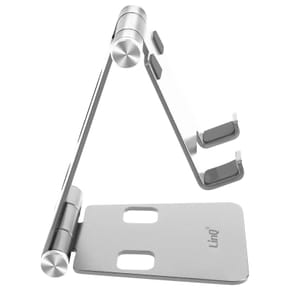 LinQ Mini Support Bureau Pliable Argent pour Smartphone, — image 2
