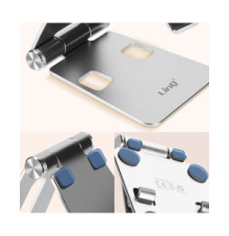 LinQ Mini Support Bureau Pliable Argent pour Smartphone,
