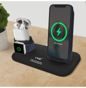 LinQ Station de charge iPhone / Apple Watch / Airpods Charge Rapide Noir