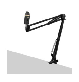 LinQ Support Micro Bras de Suspension Articulé Fixation Bureau Pliable Noir