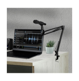 LinQ Support Micro Bras de Suspension Articulé Fixation Bureau Pliable Noir