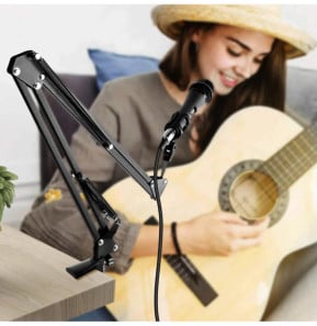 LinQ Support Micro Bras de Suspension Articulé Fixation Bureau Pliable Noir