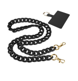 Moxie Bijou de Téléphone Chaîne Grosse Maille 120cm Série Ibiza Noir