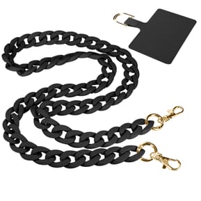 Moxie Bijou de Téléphone Chaîne Grosse Maille 120cm Série Ibiza Noir