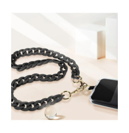Moxie Bijou de Téléphone Chaîne Grosse Maille 120cm Série Ibiza Noir