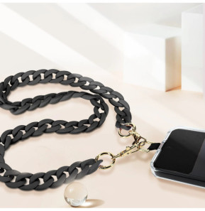Moxie Bijou de Téléphone Chaîne Grosse Maille 120cm Série Ibiza Noir