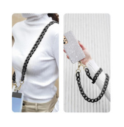 Moxie Bijou de Téléphone Chaîne Grosse Maille 120cm Série Ibiza Noir
