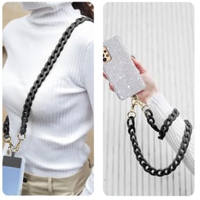 Moxie Bijou de Téléphone Chaîne Grosse Maille 120cm Série Ibiza Noir — image 5