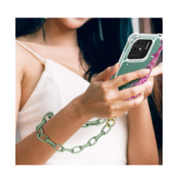 Moxie Bijou de Téléphone Chaîne Grosse Maille 58cm Série Milano Vert