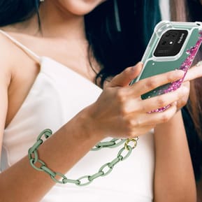 Moxie Bijou de Téléphone Chaîne Grosse Maille 58cm Série Milano Vert — image 3
