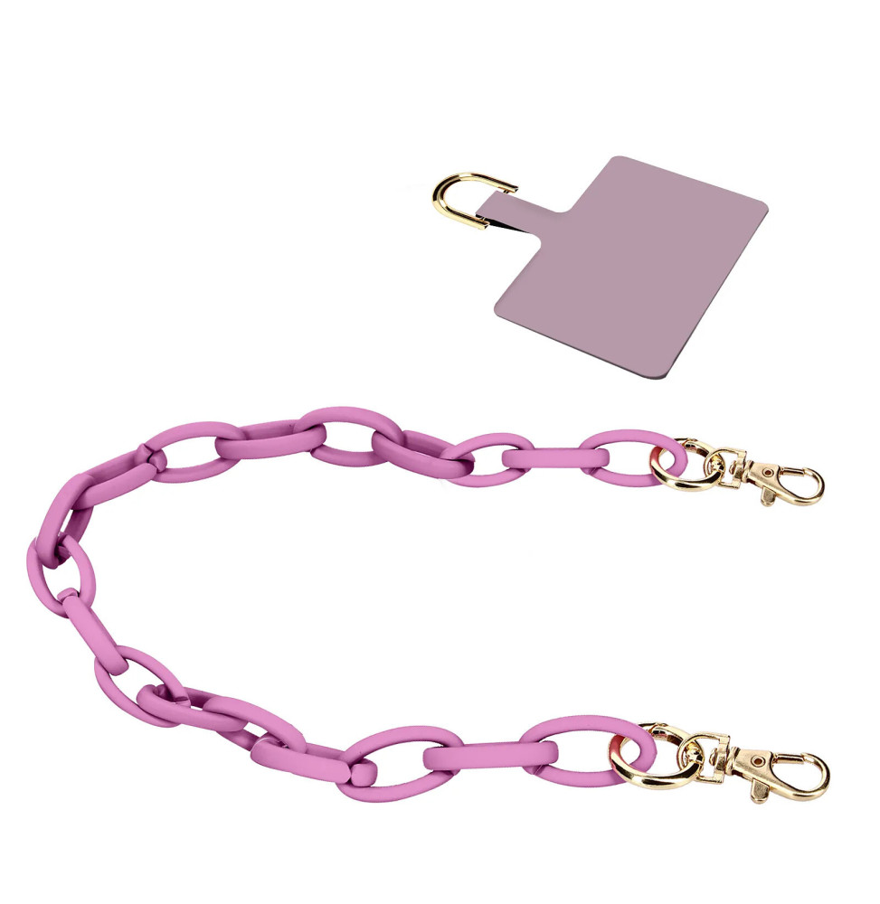 Moxie Bijou de Téléphone Chaîne Grosse Maille 58cm Série Milano Violet
