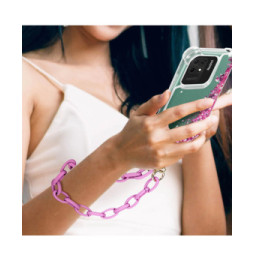 Moxie Bijou de Téléphone Chaîne Grosse Maille 58cm Série Milano Violet