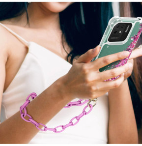 Moxie Bijou de Téléphone Chaîne Grosse Maille 58cm Série Milano Violet