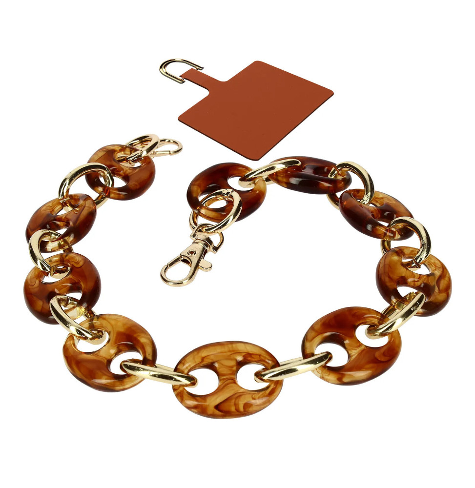 Moxie Bijou de Téléphone Chaîne Grosse Maille 58cm Firenze Miel