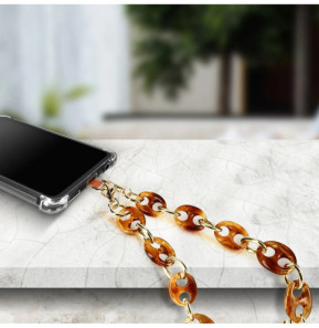 Moxie Bijou de Téléphone Chaîne Grosse Maille 58cm Firenze Miel