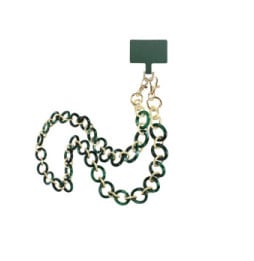 Moxie Bijou Téléphone Chaîne Grosse Maille 120cm Série Athena Vert et doré