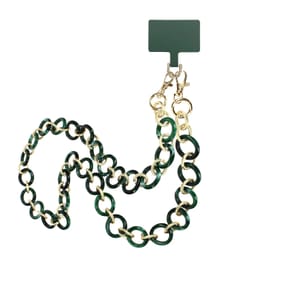 Moxie Bijou Téléphone Chaîne Grosse Maille 120cm Série Athena Vert et doré — image 2